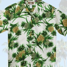 画像1: RJC ロバート・J・クランシー カラヘオ レーヨン アロハシャツ パイナップル（アイボリー）/RJC ROBERT J. CLANCEY KALAHEO Aloha Shirt(Ivory) (1)