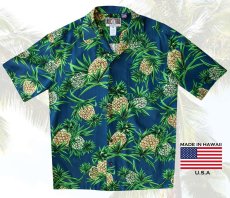 画像2: RJC ロバート・J・クランシー カラヘオ レーヨン アロハシャツ パイナップル（ネイビー）/RJC ROBERT J. CLANCEY KALAHEO Aloha Shirt(Navy) (2)