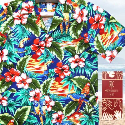 画像2: RJC ロバート・J・クランシー アロハシャツ ハワイアンシャツ トロピカル アイランド（ネイビー）/RJC ROBERT J. CLANCEY Aloha Shirt(Navy)