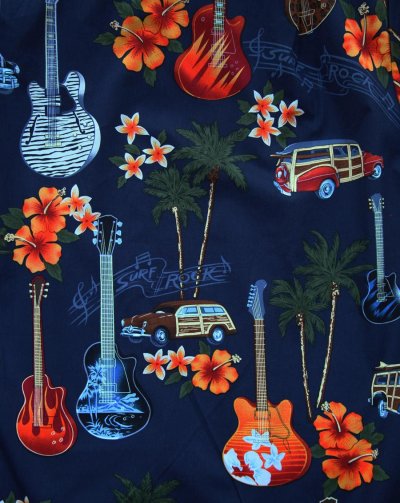 画像3: ギター アロハシャツ  RJC ロバート・J・クランシー（ネイビー）M/RJC ROBERT J. CLANCEY Guitar Aloha Shirt(Navy) 