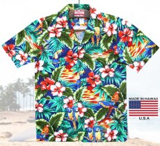 画像2: RJC ロバート・J・クランシー アロハシャツ ハワイアンシャツ トロピカル アイランド（ネイビー）/RJC ROBERT J. CLANCEY Aloha Shirt(Navy) (2)