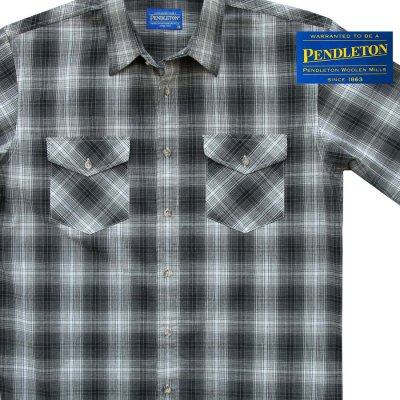 画像1: ペンドルトン 半袖 シャツ（ブラック・グレー）/Pendleton Short Sleeve Shirt(Black/Gray)