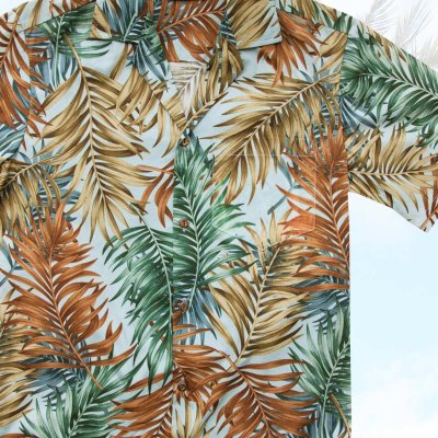 画像2: アロハシャツ ハワイアンシャツ パームリーフ（ブルー）/Aloha Shirt Palm Leaf