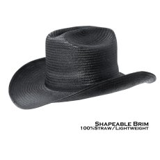 画像1: ウエスタン ストロー カウボーイハット（ブラック）S（54cm〜55cm）/Western Straw Cowboy Hat(Black) (1)