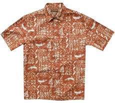 画像2: ジーエイチバス フィッシュデザイン キャンプ シャツ （半袖/ブラウン）M（身幅59cm）/GH BASS Short Sleeve Camp Shirt(Brown) (2)