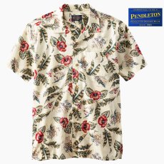 画像2: ペンドルトン アロハ シャツ アイボリー ハイビスカス プリント（半袖）/Pendleton Aloha Shirt Ivory Hibiscus Print (2)