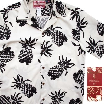 画像2: RJC ロバート・J・クランシー アロハシャツ ハワイアンシャツ パイナップル（アイボリー・ブラック）/RJC ROBERT J. CLANCEY Aloha Shirt(White)