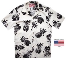 画像2: RJC ロバート・J・クランシー アロハシャツ ハワイアンシャツ パイナップル（アイボリー・ブラック）/RJC ROBERT J. CLANCEY Aloha Shirt(White) (2)