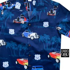 画像1: ルート66 アロハシャツ ハワイアンシャツ ネイビー/Aloha Shirt Route 66(Navy) (1)