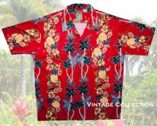 画像2: パイナップルコネクション アロハシャツ ハワイアンシャツ（レッド）M/Pineapple Connection Camp Shirt(Red) (2)