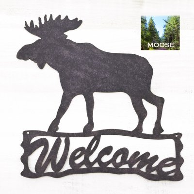 画像1: ムース鹿 ウェルカム サイン/Moose Welcome Sign