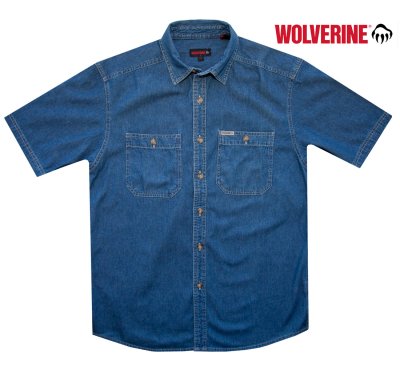 画像1: ウルヴァリン 半袖 デニム シャツ/Wolverine Shortsleeve Denim Shirt