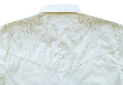 画像3: スカリー スナップフロント 刺繍 ウエスタン シャツ（半袖/ホワイト・フロント&バック刺繍）/Scully Short Sleeve Embroidered Snap Front Shirt(Men's)