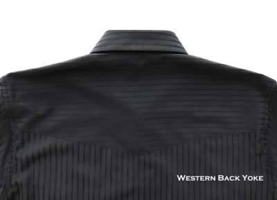 画像3: ラングラー ウエスタンシャツ ブラック ドビーストライプ（長袖）/Wrangler Long Sleeve Western Shirt Black Dobby Stripe 1075214BK