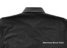 画像4: ラングラー ウエスタンシャツ ブラック ドビーストライプ（長袖）/Wrangler Long Sleeve Western Shirt Black Dobby Stripe 1075214BK (4)