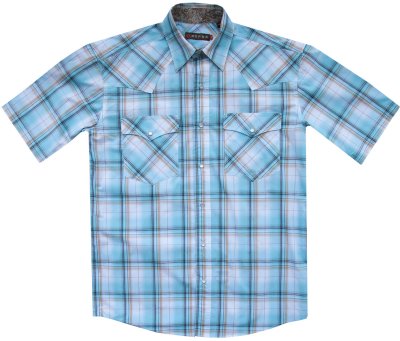 画像2: ローパー ウエスタンシャツ（ライトブルー・ブラウン・ホワイト/半袖）/Roper Short Sleeve Western Shirt