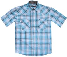 画像2: ローパー ウエスタンシャツ（ライトブルー・ブラウン・ホワイト/半袖）/Roper Short Sleeve Western Shirt (2)