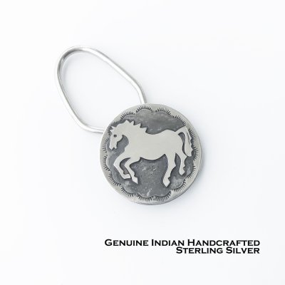 画像1: インディアンジュエリー ナバホ族 スターリングシルバー 馬 ホース キーホルダー/Native American Navajo Sterling Silver Horse Keychain