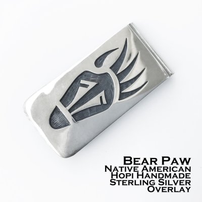 画像1: ホピ族 ダーレン サイラス ベアパウ 熊の手 スターリングシルバー マネークリップ/Hopi Darren Silas Bear Paw Sterling Silver Money Clip