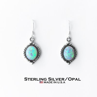 画像1: アメリカン ジュエリー スターリングシルバー オパール ピアス/Sterling Silver Opal Earrings