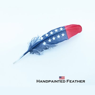 画像1: アメリカ国旗 星条旗 ハンドペイント フェザー ハット 帽子用 アクセサリー アクセント 羽飾り /HandpaintedFeather- American flag 