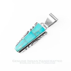 画像1: インディアンジュエリー ナバホ族作 ターコイズ スターリングシルバー ペンダント トップ/Native American Navajo Turquoise Sterling Silver Pendant (1)