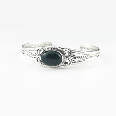 画像2: アメリカン ジュエリー オニキス スターリングシルバー ブレスレット/Onyx Sterling Silver Bracelet