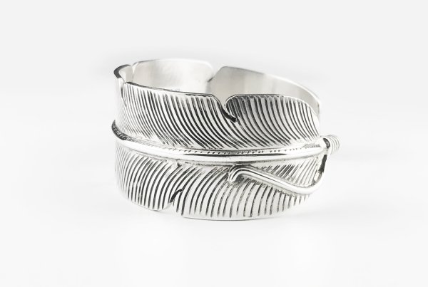 インディアンジュエリー アメリカ ナバホ族 Darlene Begay スターリングシルバー ハンドメイド フェザー ブレスレット/Navajo  925 Silver Feather Bracelet ブレスレット・マネークリップ・リング・ライター