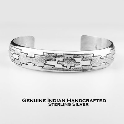 画像1: インディアンジュエリー アメリカ ナバホ族 スターリングシルバー ハンドメイド ブレスレット/Native American Navajo Sterling Silver Bracelet 