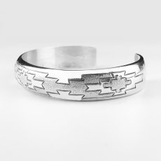 画像2: インディアンジュエリー アメリカ ナバホ族 スターリングシルバー ハンドメイド ブレスレット/Native American Navajo Sterling Silver Bracelet  (2)