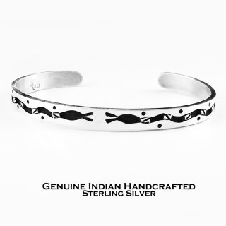 ホピ族 インディアンジュエリー ジュリアンフレッド作 ハンドメイド スターリングシルバー ブレスレット/Native American Hopi  Jurian Fred Sterling Silver Bracelet ブレスレット・マネークリップ・リング・ライター