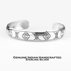 画像1: インディアンジュエリー アメリカ ナバホ族 ハンドメイド スターリングシルバー ブレスレット/Native American Navajo Sterling Silver Bracelet (1)