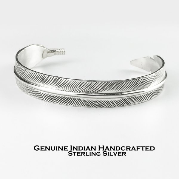 インディアンジュエリー ナバホ族 ダーレンビゲイ ハンドメイド スターリングシルバー フェザー ブレスレット/Native American  Navajo Darlene Begay Sterling Silver Feather Bracelet  ブレスレット・マネークリップ・リング・ライター