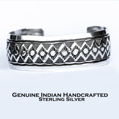 画像1: ナバホ スターリングシルバー ハンドメイド ブレスレット/Navajo Sterling Silver Bracelet