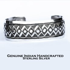 画像1: ナバホ スターリングシルバー ハンドメイド ブレスレット/Navajo Sterling Silver Bracelet (1)