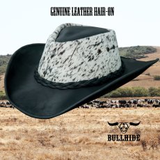 画像2: ブルハイド ヘアーオン レザー カウボーイ ハット（ブラック）L(58cm〜59cm)/Bullhide Genuine Leather Hat(Black) (2)