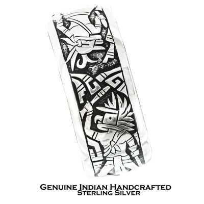 画像1: アメリカインディアン ホピ族 スターリングシルバー オーバーレイ ハンドメイド ブレスレット/Hopi Adrian Sanchez Sterling Silver Overlay Bracelet