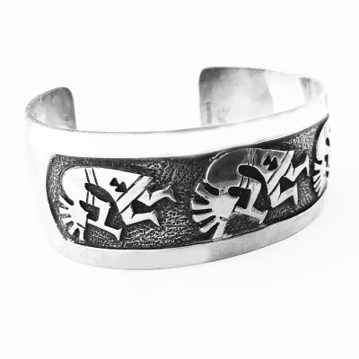 画像2: ホピ オーバーレイ ブレスレット ココペリ/Hopi 925 Silver Kokopelli Bracelet 