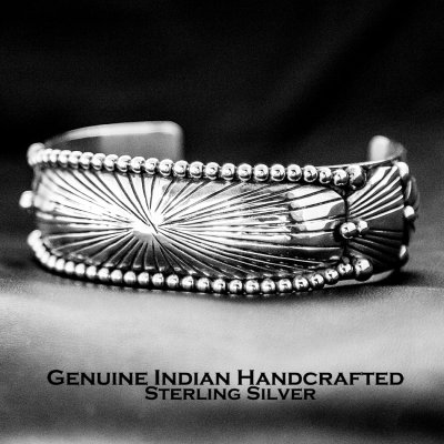 画像1: アメリカインディアン ナバホ族 スターリングシルバー ハンドメイド ブレスレット/Navajo Sterling Silver Bracelet