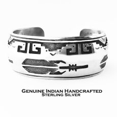 画像1: ナバホ ハンドメイド スターリングシルバー フェザー ブレスレット/Native American Navajo Sterling Silver Feather Bracelet (1)