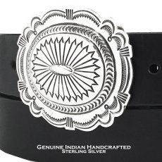 画像4: ナバホ族 カールソンブラックゴート作 ハンドメイド スターリング シルバー ベルト バックル/Navajo Carson Blackgoat Handmade Sterling Silver Belt Buckle (4)