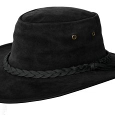 画像3: クラッシャブル・パッカブル レザー ハット（ブラック）/Crushable-Packable Leather Hat(Black) (3)