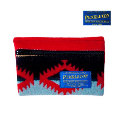 画像1: ペンドルトン スモール キーパー ポーチ 小物入れ（レッド・ライトブルー）/Pendleton Small Keeper(Red/Light Blue)