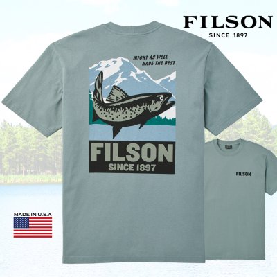 画像1: フィルソン フィッシング 半袖 Tシャツ セージグレー L（身幅59cm）XL（身幅62cm）/Filson Shortsleeve T-shirt(Sage Gray)