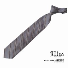 画像2: ITALY. MILANO アルテア製 シルク ストライプ ネクタイ/Altea Stripe Necktie(Light Purple) (2)