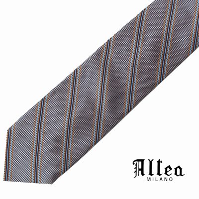 画像1: ITALY. MILANO アルテア製 シルク ストライプ ネクタイ/Altea Stripe Necktie(Light Purple)