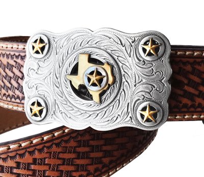 画像1: アメリカ テキサス スター ベルト バックル/Texas Stars Belt Buckle