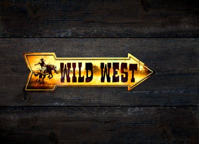 画像1: アメリカ ワイルド ウエスト メタルサイン ティンサイン/WILD WEST Metal Sign