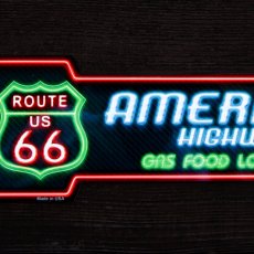 画像2: ルート66 アメリカズ ハイウェイ アロー メタルサイン ティンサイン/ROUTE US 66 AMERICA'S HIGHWAY GAS FOOD LODGING Metal Sign (2)