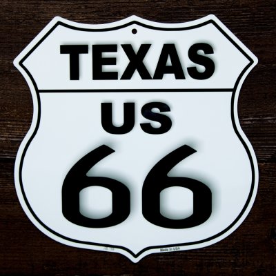 画像1: ルート66 テキサス アメリカ製 ティンサイン メタルサイン 看板/Route 66 Texas Metal Sign 